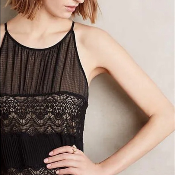 Anthropologie HD in Paris Villanelle Black Lace overlay Dress. Size S - Picture 3 of 12